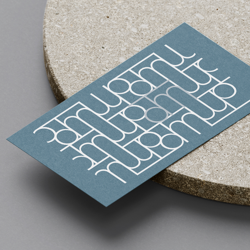 Carte de visite Tadamm Architecture, sur socle rond en béton