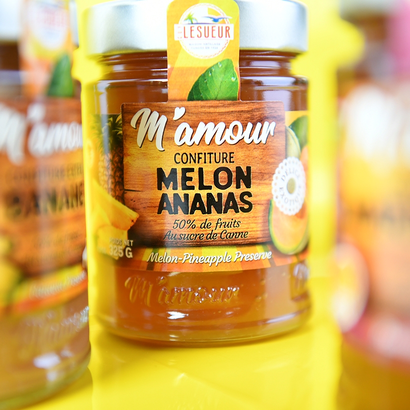 Packaging M’Amour Guy Lesueur confiture melon ananas