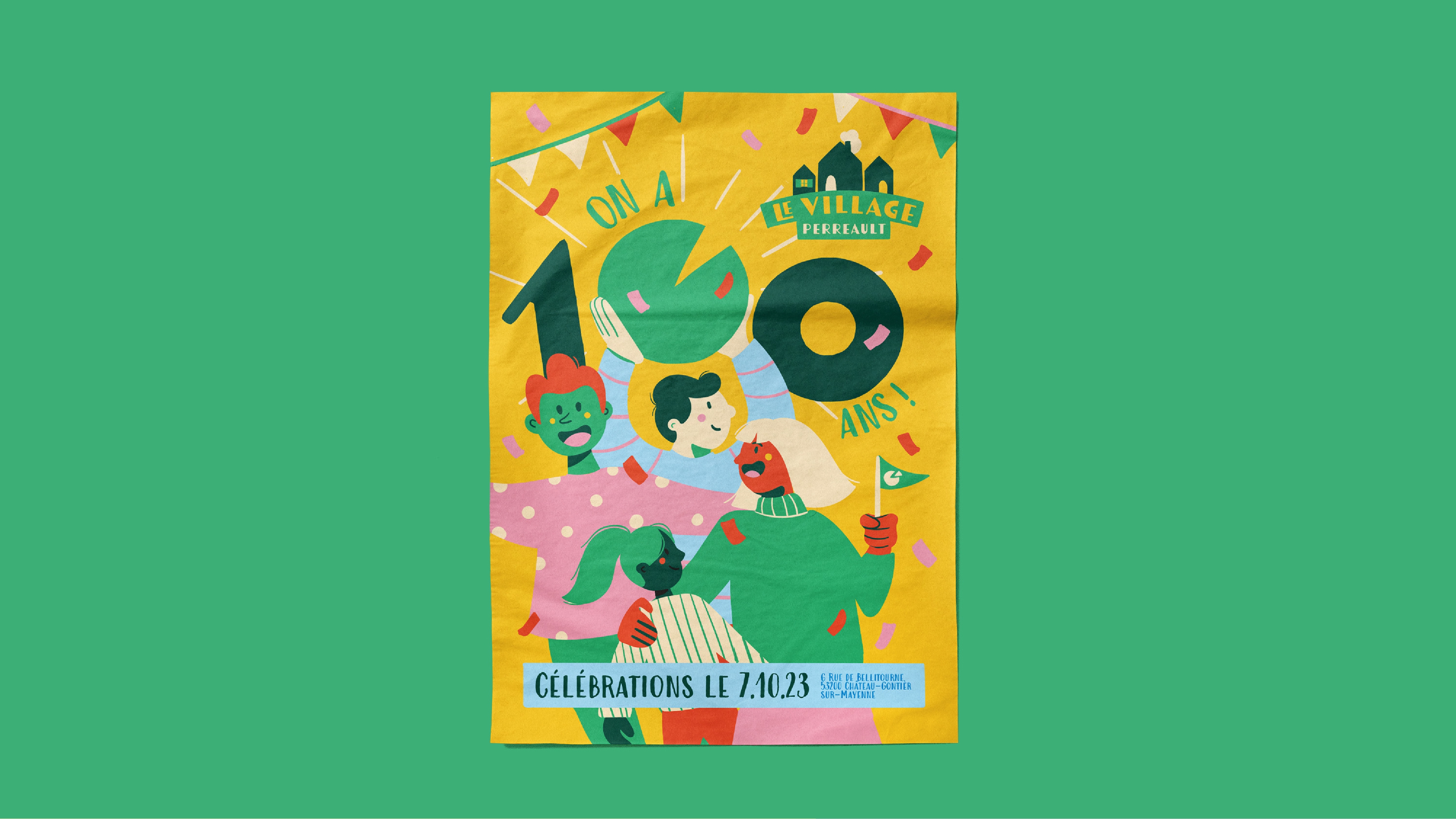 L’affiche de l’évènement sur fond vert